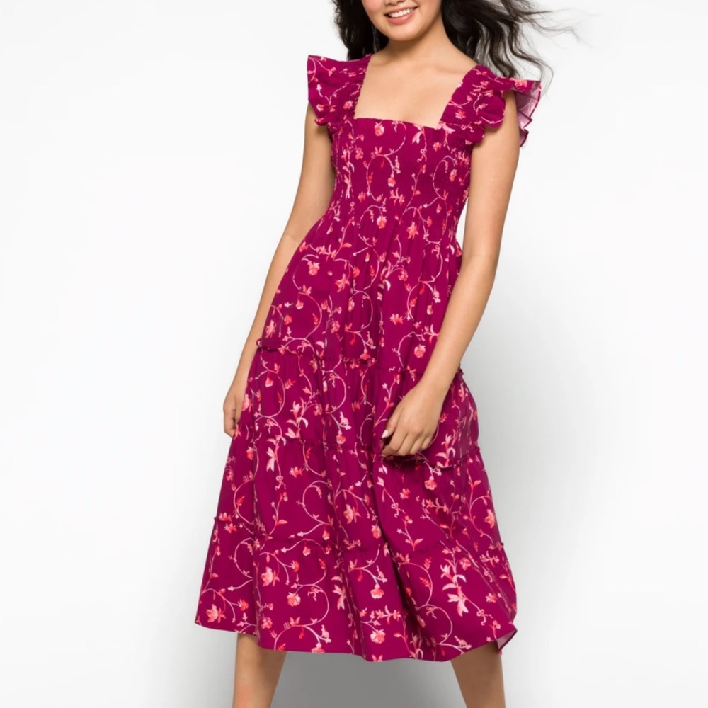 NWT Hill House Home Ellie Nap Dress XS Burgundy Botanical - New with tags